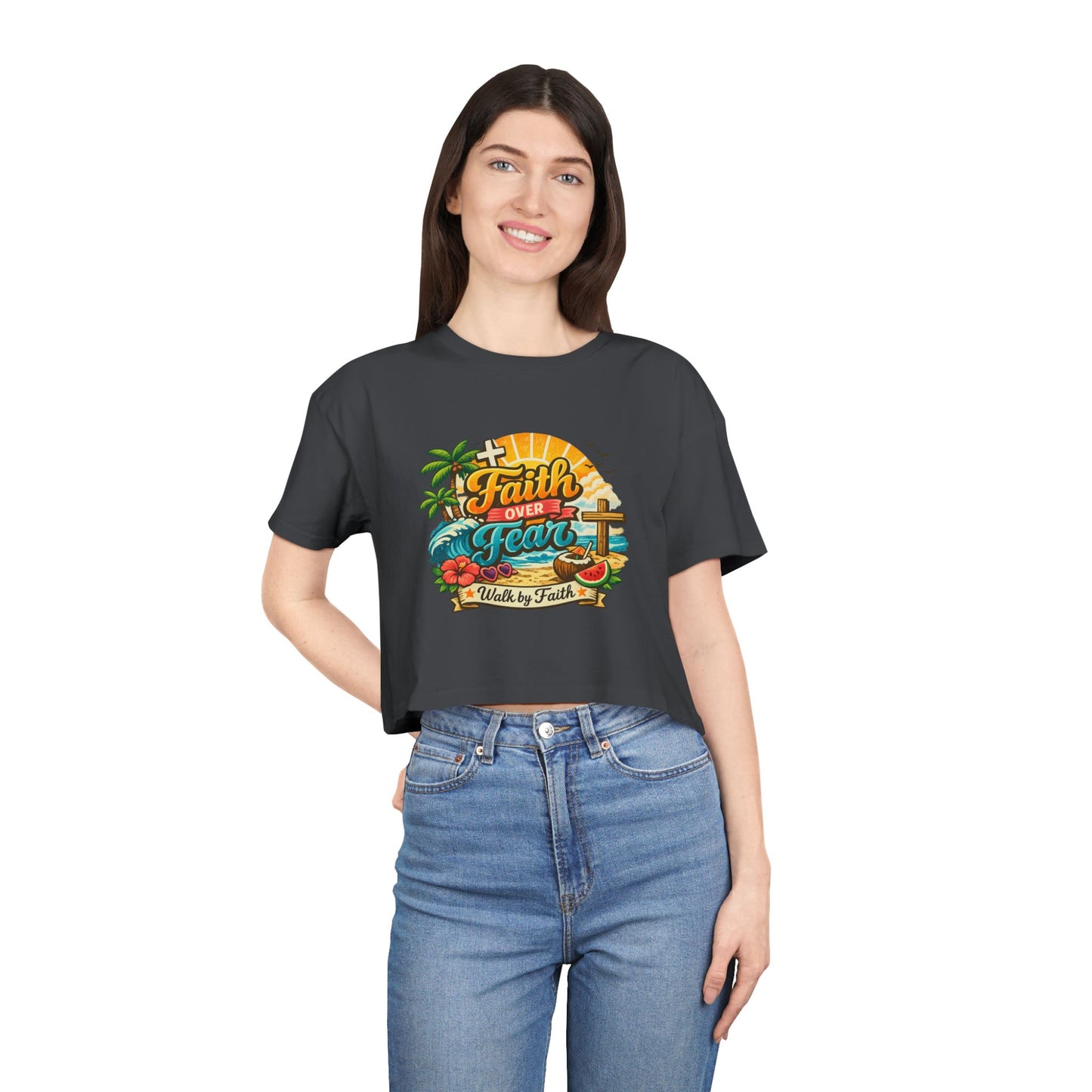 Crop Faith Over Fear – Summer Faith Tee