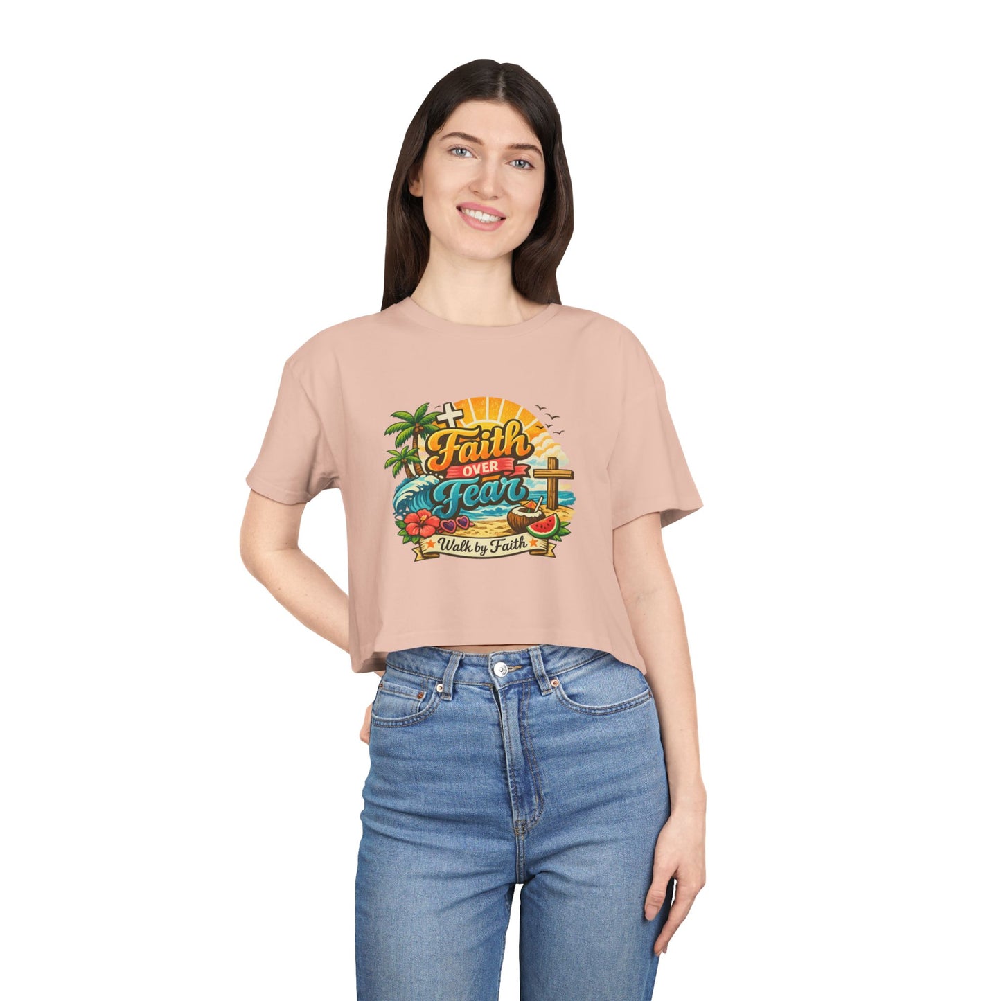 Crop Faith Over Fear – Summer Faith Tee