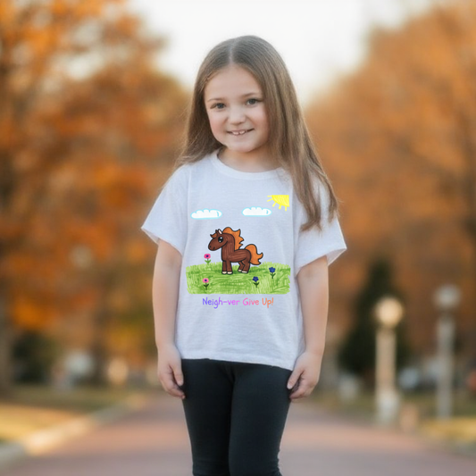 Neigh-ver Give Up Toddler Tshirt