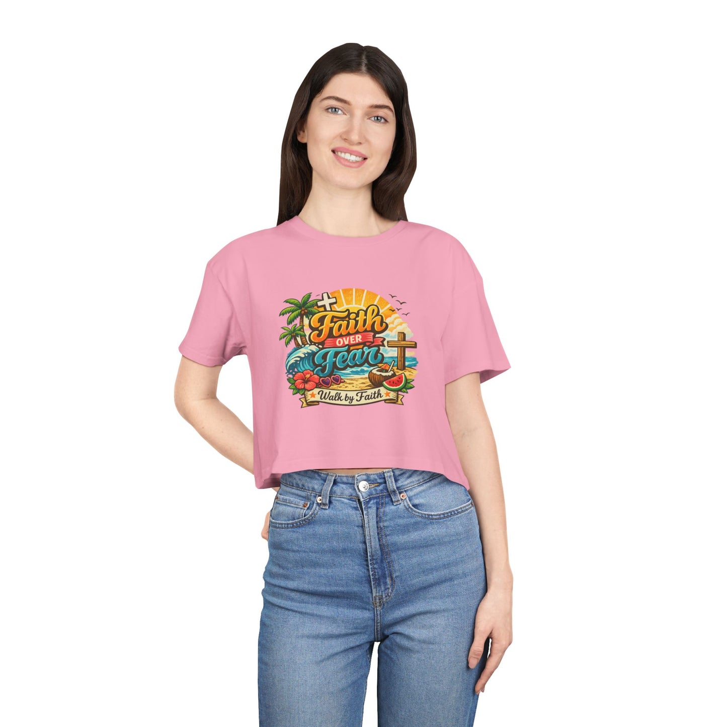 Crop Faith Over Fear – Summer Faith Tee