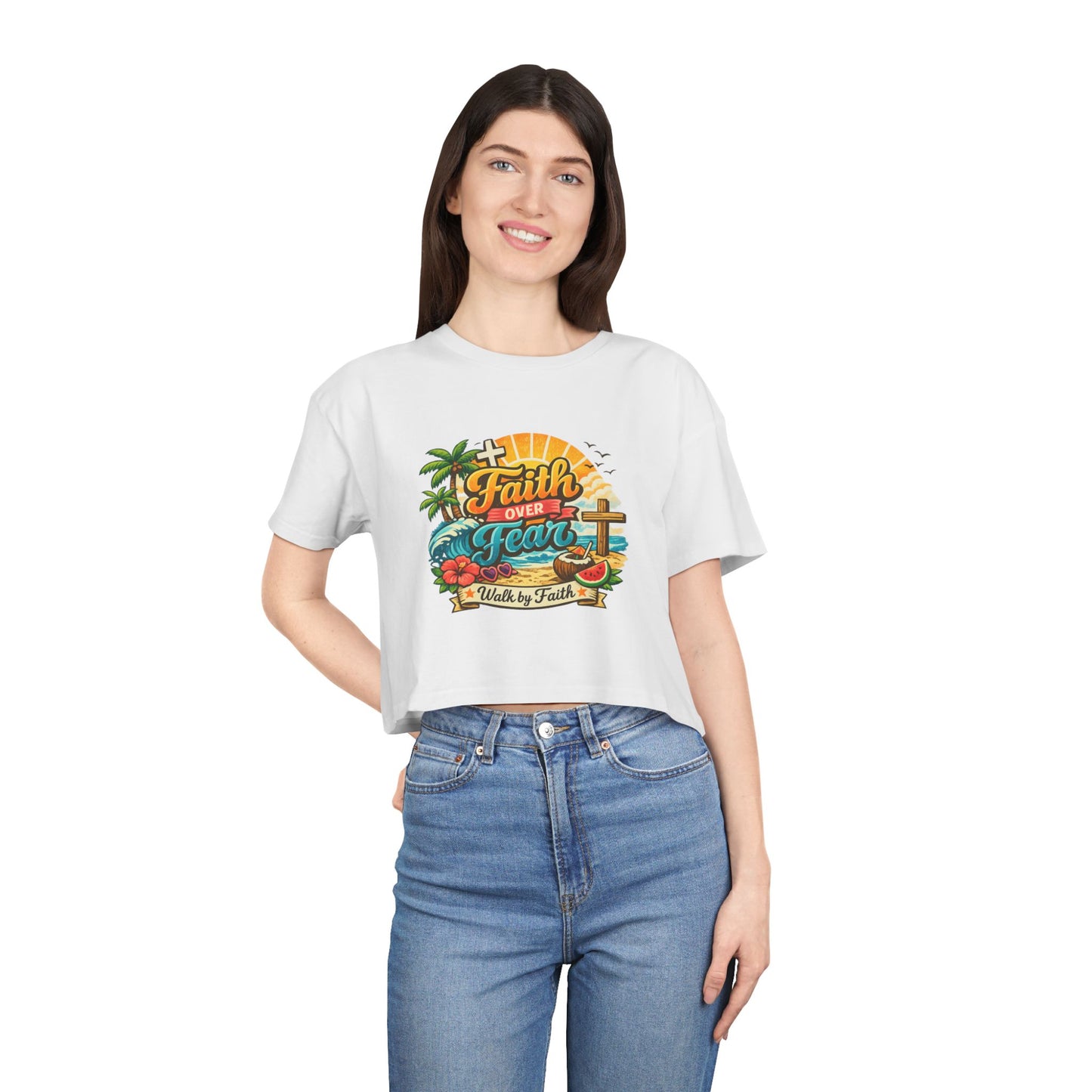 Crop Faith Over Fear – Summer Faith Tee