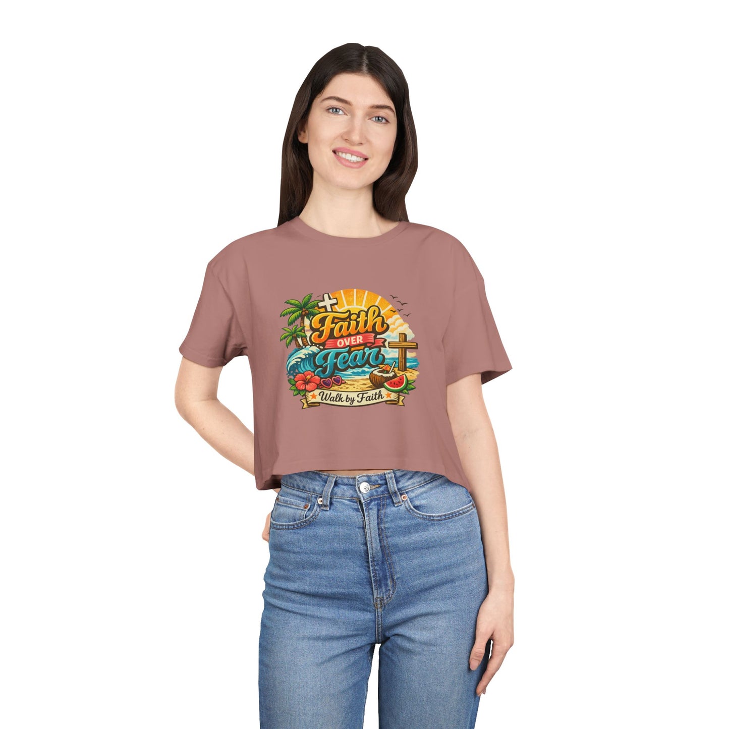 Crop Faith Over Fear – Summer Faith Tee
